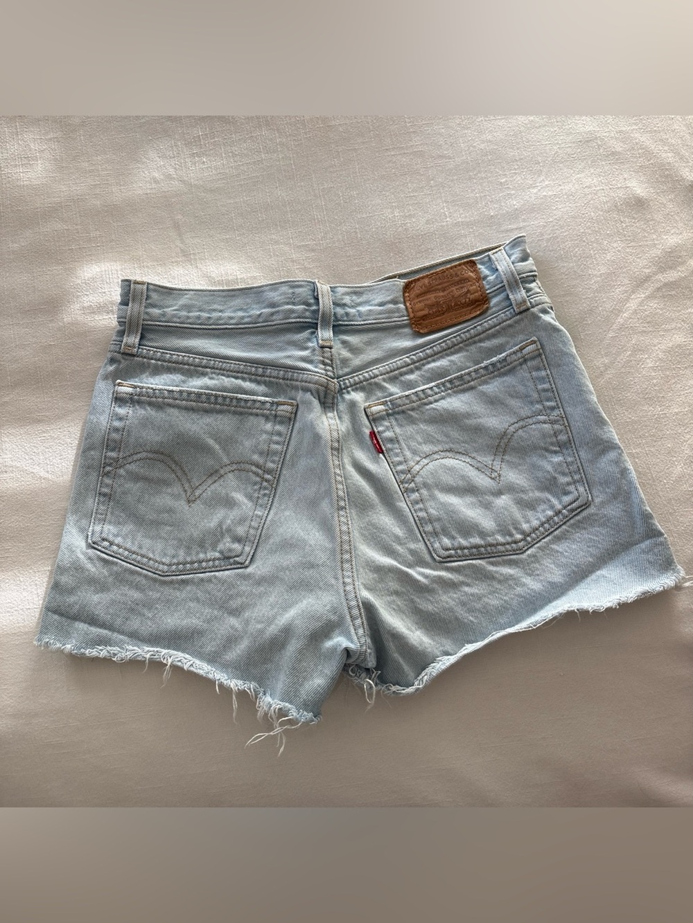 Levi's Light Blue High-Rise Denim Shorts - Picture 2 of 3